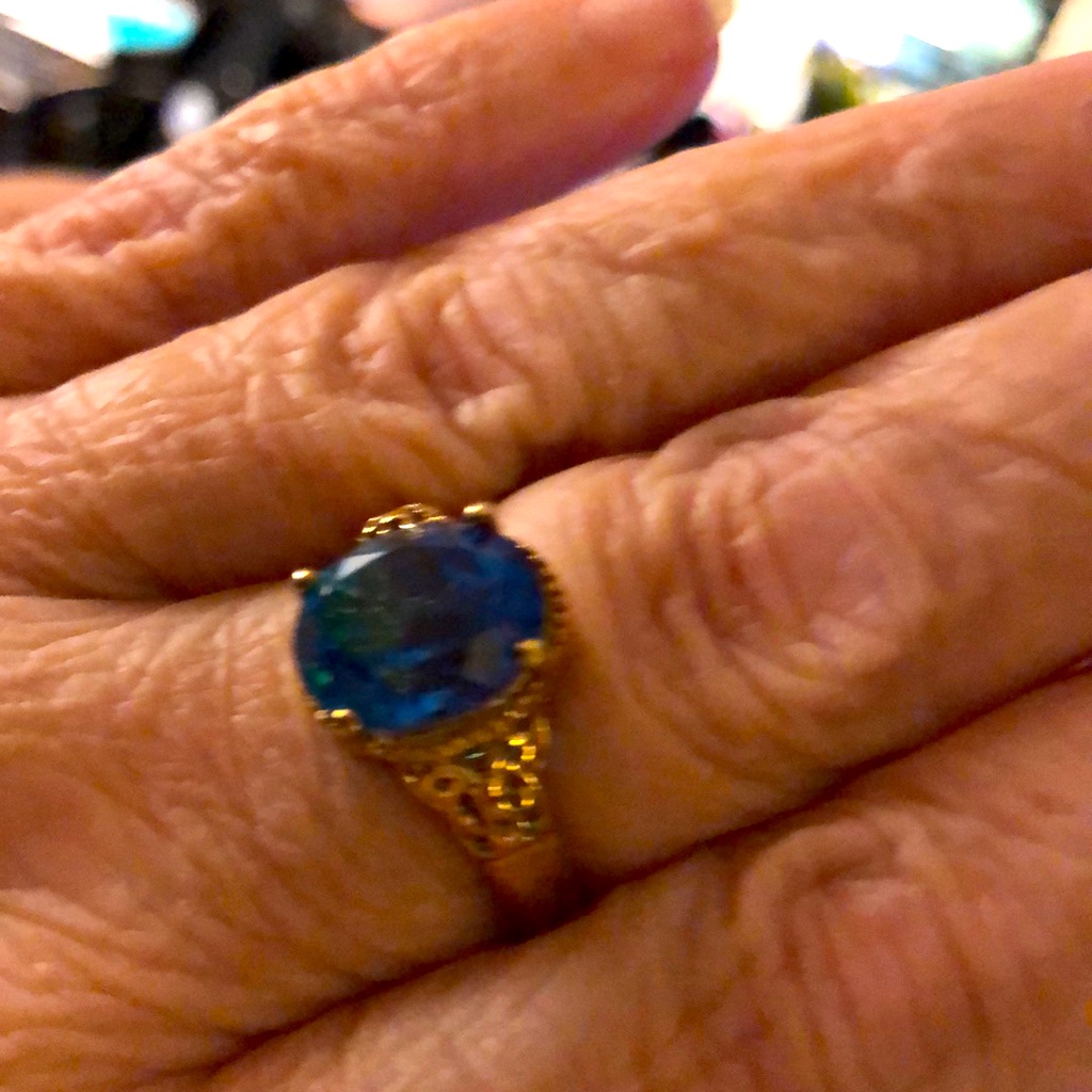 Blue Zircon - Medium/ Dark Translucent Blue Color Hues Of Green Undertone’s
